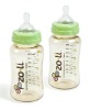 glass baby feeding bottle with nipple and cap