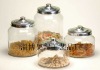 glass storage jar with stainless steel lid