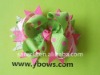 green and dots baby ribbon bow