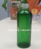 green cosmetic glass bottle