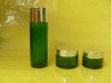 green cosmetic jars / golden cap