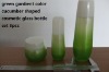 green gardient color cucumber shaped  Cosmetic Glass Bottle Set 3 pcs