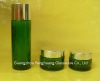 green glass cosmetic set