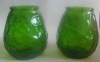 green glass jars