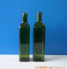 green olive oil square glass bottle