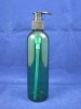 green plastic pumper cosmetic bottle