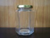 hexangular glass jar