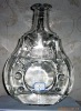 high-end special shaped white crystal material glass wine bottle,750ml