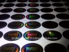 holographic silver label and sticker