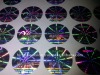 holographic silver sticker and label