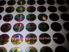 holographic silver stickers and label