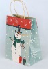 merry christmas white kraft paper bags with twist handle