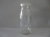 new transparent glass milk bottle