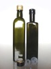 olive glass bottle with cap