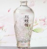 oval-shaped engraving wholesale wine empty glass bottle for chinese spirits 500ml