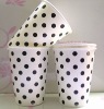 paper cups, 9oz party paper cups, party supplies, birthday paper cups Color black