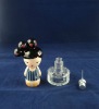 perfume glass bottle with doll shape cover