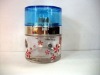 perfume glass bottle with shiny plastic  cap and sprayer 100ml