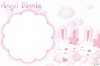 pink rabbit greeting card