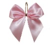 pink satin ribbon bottle neck bow ties with elastic loop