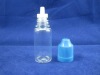 plastic e-liquid bottle with blue cap