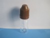 plastic eyedrop bottle with brown cap