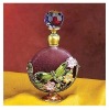 purple perfume bottle with crystal cap