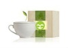 pyramid tea bag in elegant porcelain tea cup