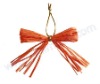 raffia bow with attached gold metallic elastic loop,bottle decoration