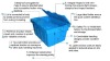 rectangular industrial plastic parts container