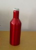 red aluminum beer bottle