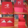 red colour  foldable paper packing dress box with nice ribbon