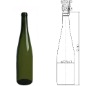 rhine glass wine bottle 750ml dark green (K)