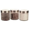 sandblasted metal lid tea jars