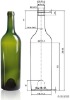 screw-type 750ml bordeaux glass bottle