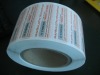 self-adhesive label with scratch silver cover pin on