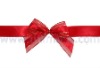 sheer organza ribbon bow attached to satin ribbon stretch loop