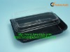 shinny black plastic sushi packaging tray