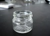 small transparent jams glass bottle