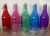 spray colored 1L swing top metal clip water glass bottle