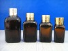 square amber essential oil glass bottle