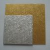 square gold foil single wall corrugated cake board