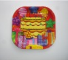 square paper plates with printing