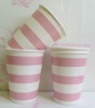 striped paper cups, 9oz party paper cups, polka dot paper cups party supplies, birthday paper cups Color 508C