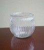 transparent glass candle jar