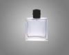 transparent glass perfume bottle