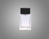 transparent glass perfume bottle