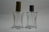 transparent glass perfume bottle