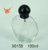 transparent glass perfume bottle