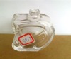 transparent glass perfume bottle